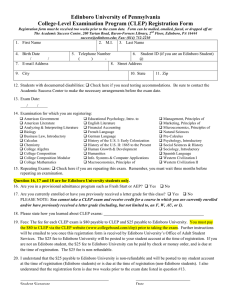 Edinboro University of Pennsylvania College-Level Examination Program (CLEP) Registration Form