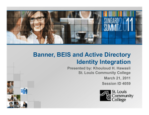 Banner, BEIS and Active Directory Identity Integration y g