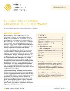 PUTTING A PRICE ON CARBON: A HANDBOOK FOR U.S. POLICYMAKERS WORKING PAPER CONTENTS