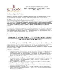 Office of Student Involvement Risk Management Compliance Form Fall 2014