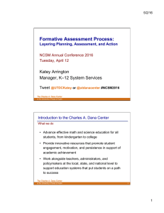 Formative Assessment Process:  Katey Arrington Manager, K–12 System Services