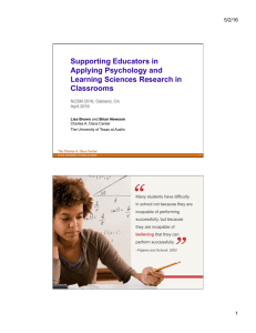 Supporting Educators in Applying Psychology and Learning Sciences Research in Classrooms