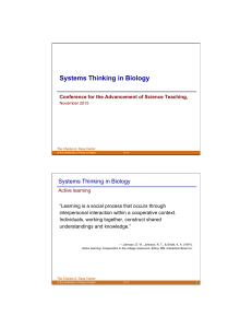 Systems Thinking in Biology