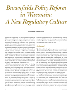 Brownfields Policy Reform in Wisconsin: A New Regulatory Culture