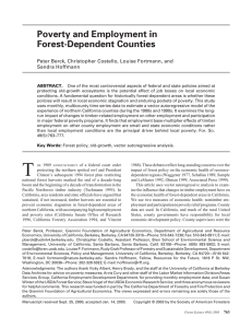 Poverty and Employment in Forest-Dependent Counties Sandra Hoffmann