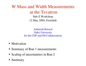 W Mass and Width Measurements at the Tevatron Motivation