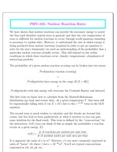 PHY-105: Nuclear Reaction Rates