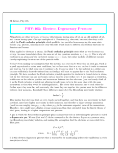 PHY-105: Electron Degeneracy Pressure M. Kruse, Phy-105
