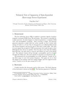 Technical Note of Apparatus of Spin-dependent Short-range Forces Experiment Ping-Han Chu
