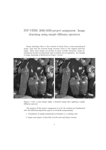 INF-VERK 3830/4830 project assignment: Image denoising using simple diffusion operators