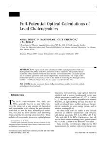 Full-Potential Optical Calculations of Lead Chalcogenides ANNA DELIN, P. RAVINDRAN,