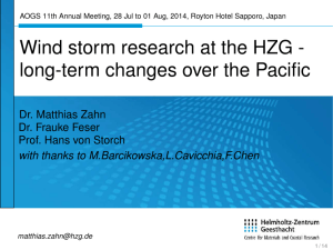 Wind storm research at the HZG -