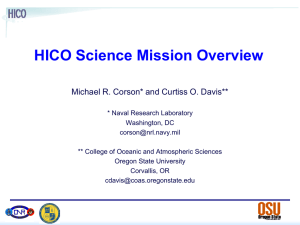 HICO Science Mission Overview Michael R. Corson* and Curtiss O. Davis**