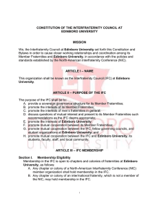 Edinboro University CONSTITUTION OF THE INTERFRATERNITY COUNCIL AT