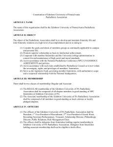 Constitution of Edinboro University of Pennsylvania Panhellenic Association