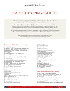LEADERSHIP GIVING SOCIETIES Annual Giving Report
