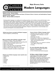Modern Languages Major Discovery Series Bachelor of Arts:  German Studies