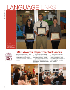 LANGUAGE LINKS MLS Awards Departmental Honors Fall 2015