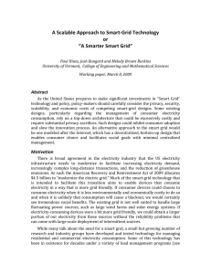 A Scalable Approach to Smart‐Grid Technology  or  “A Smarter Smart Grid” 