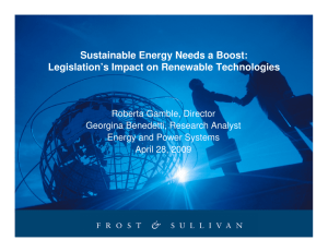 Sustainable Energy Needs a Boost: Legislation’s Impact on Renewable Technologies