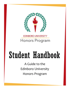 Student Handbook A Guide to the Edinboro University Honors Program