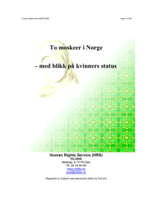 To moskeer i Norge - med blikk på kvinners status