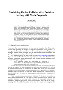 Sustaining Online Collaborative Problem Solving with Math Proposals  Gerry STAHL