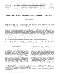 A GENERAL EQUILIBRIUM MODEL OF ECOSYSTEM SERVICES IN A RIVER...