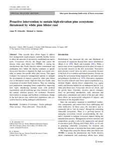 Proactive intervention to sustain high-elevation pine ecosystems