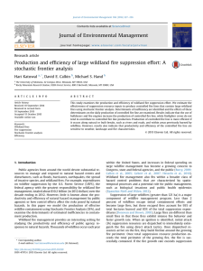 ﬁciency of large wildland ﬁre suppression effort: A Production and ef