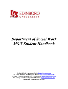 Department of Social Work MSW Student Handbook  air,
