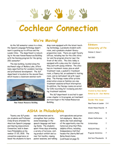Cochlear Connection We’re Moving! Edinboro University of PA