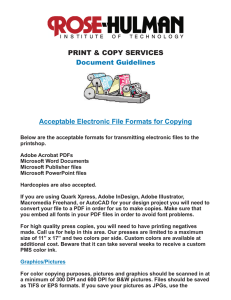 PRINT &amp; COPY SERVICES Document Guidelines Acceptable Electronic File Formats for Copying