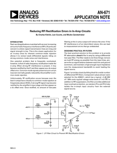 AN-671 APPLICATION NOTE Reducing RFI Rectification Errors in In-Amp Circuits