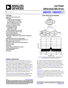 Low Power Differential ADC Driver / ADA4932-1