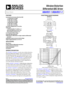 Ultralow Distortion Differential ADC Driver / ADA4937-1