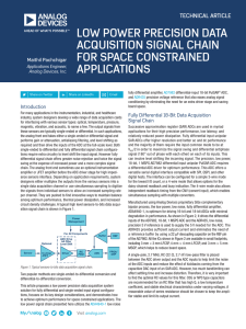 LOW POWER PRECISION DATA ACQUISITION SIGNAL CHAIN FOR SPACE CONSTRAINED APPLICATIONS