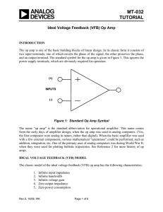 MT-032 TUTORIAL  Ideal Voltage Feedback (VFB) Op Amp