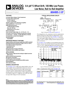 0.4 µV/°C Offset Drift, 105 MHz Low Power,  ADA4805-2-EP