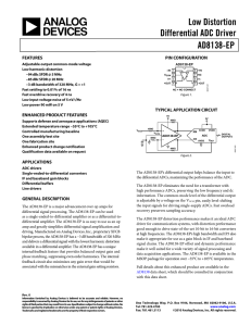 Low Distortion Differential ADC Driver AD8138-EP