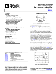 Low Cost Low Power Instrumentation Amplifier AD620