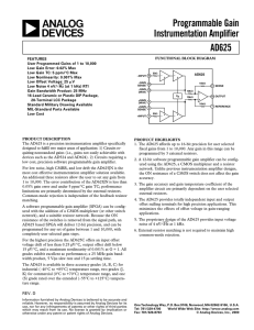 a Programmable Gain Instrumentation Amplifier AD625
