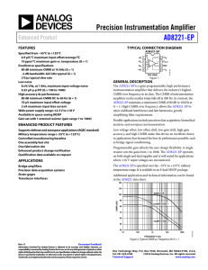 Precision Instrumentation Amplifier AD8221-EP Enhanced Product FEATURES