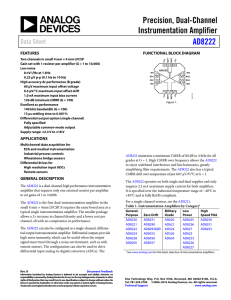 Precision, Dual-Channel Instrumentation Amplifier AD8222 Data Sheet