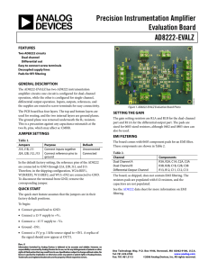 Precision Instrumentation Amplifier Evaluation Board AD8222-EVALZ