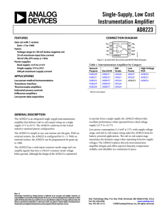 Single-Supply, Low Cost Instrumentation Amplifier AD8223