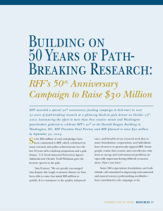 Building on 50 Years of Path- Breaking Research: RFF’s 50