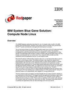 Red paper IBM System Blue Gene Solution: Compute Node Linux