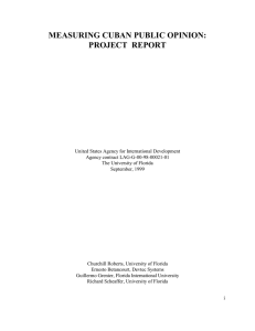 MEASURING CUBAN PUBLIC OPINION:  PROJECT  REPORT