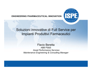 Soluzioni innovative di Full Service per Impianti Produttivi Farmaceutici Flavio Beretta ABB PS&amp;S